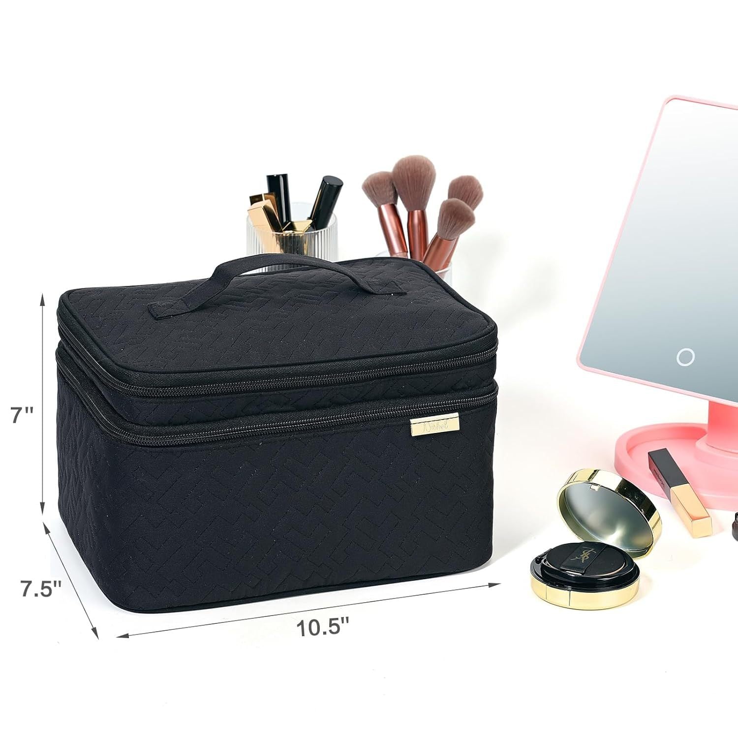 Plaid Toiletry Bag with Wet-Dry Separation