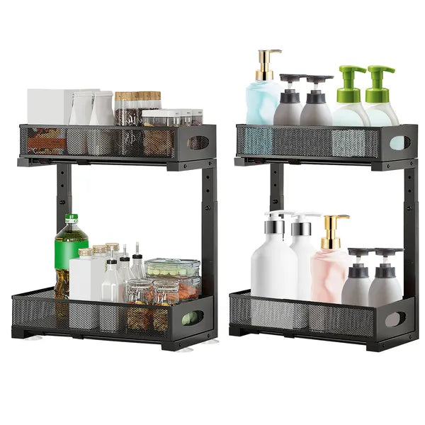 2-Tier Under-Sink Organizer with Pull-Out Baskets, 2 Pack