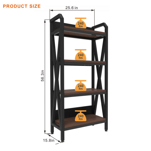 4-Tier Metal and Wood Bakers Rack, 56.3 in