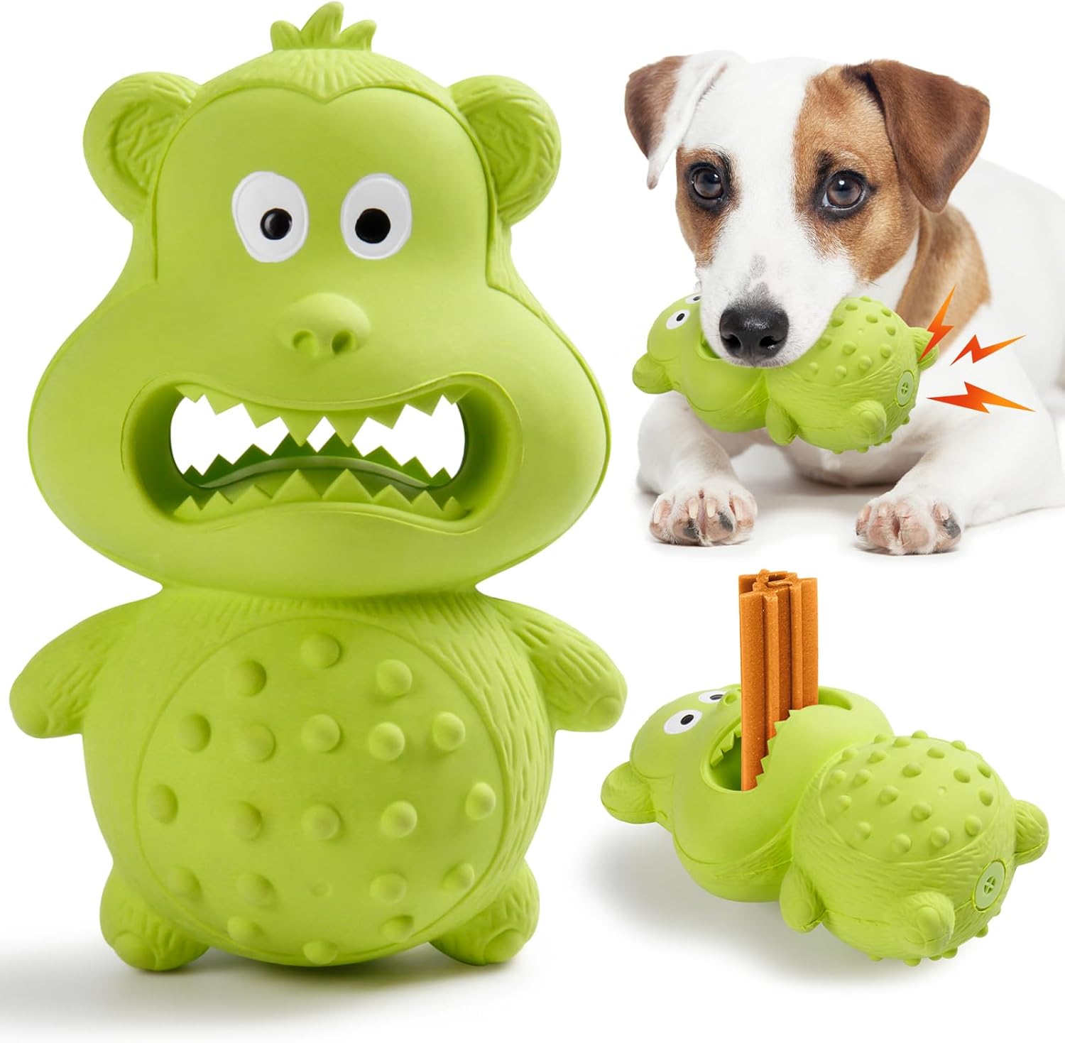 Rubber Squeaky Treat Toy for Strong Chewers