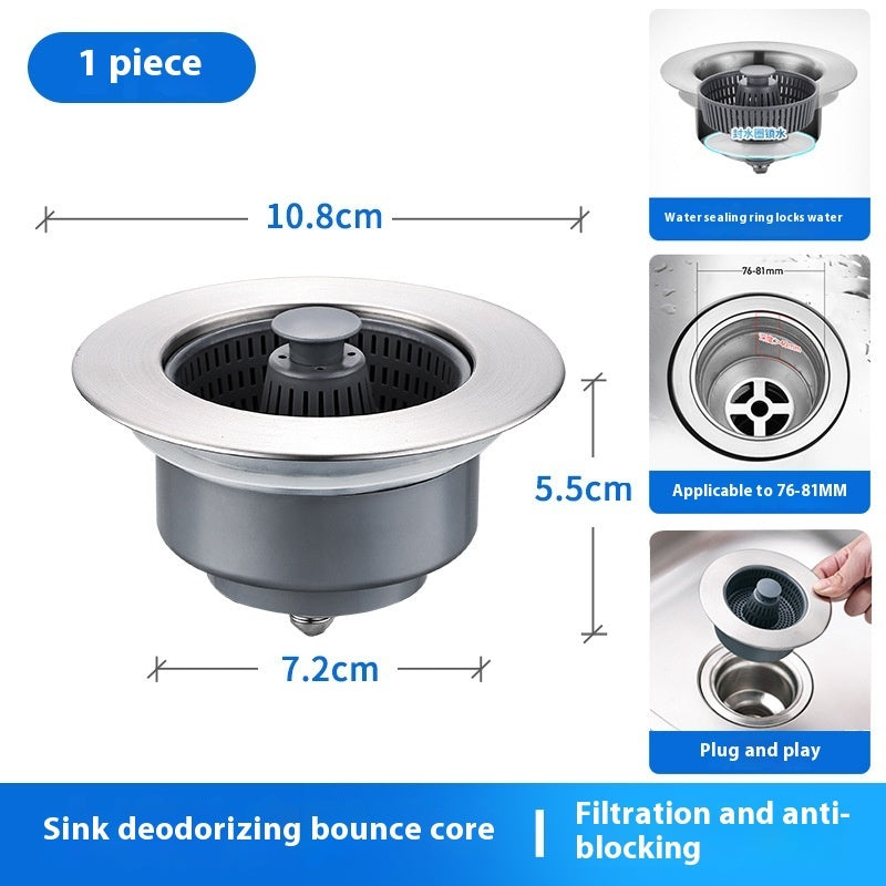Stainless Steel Pop-Up Sink Strainer