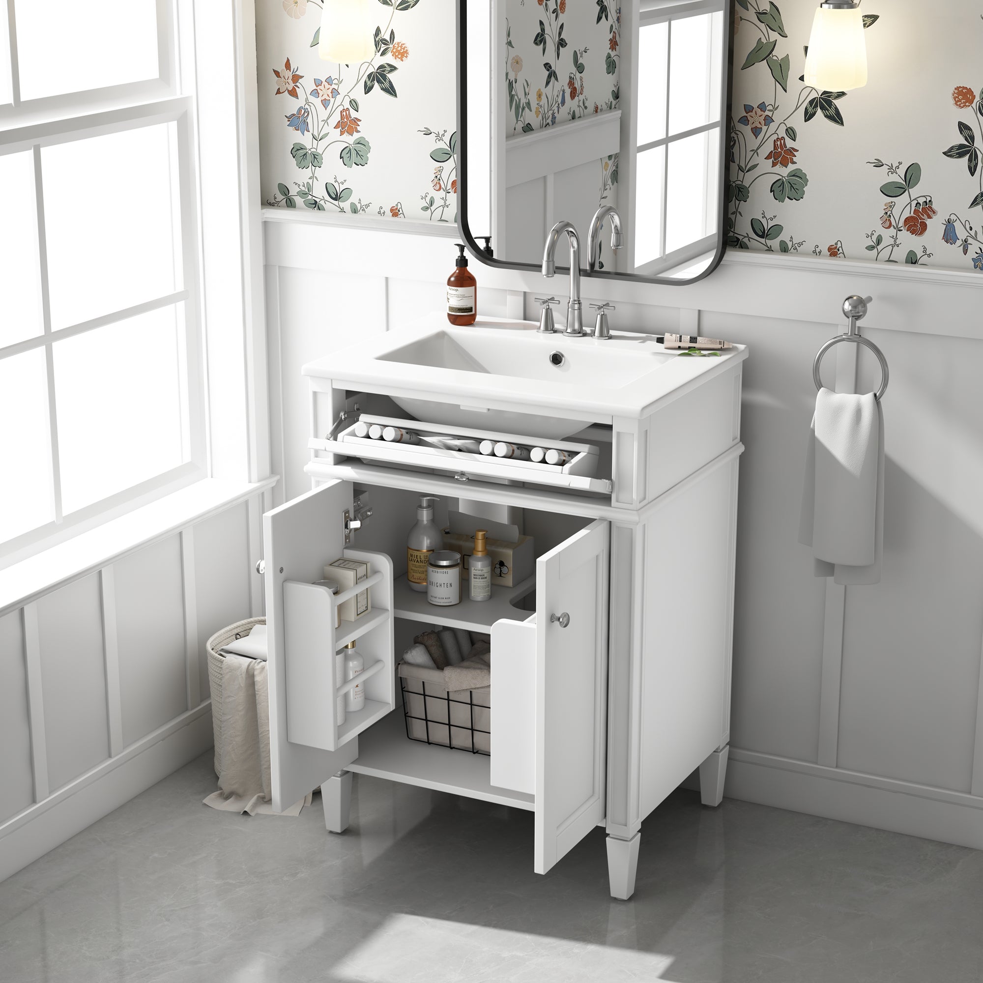 24 in Bathroom Vanity with Ceramic Sink