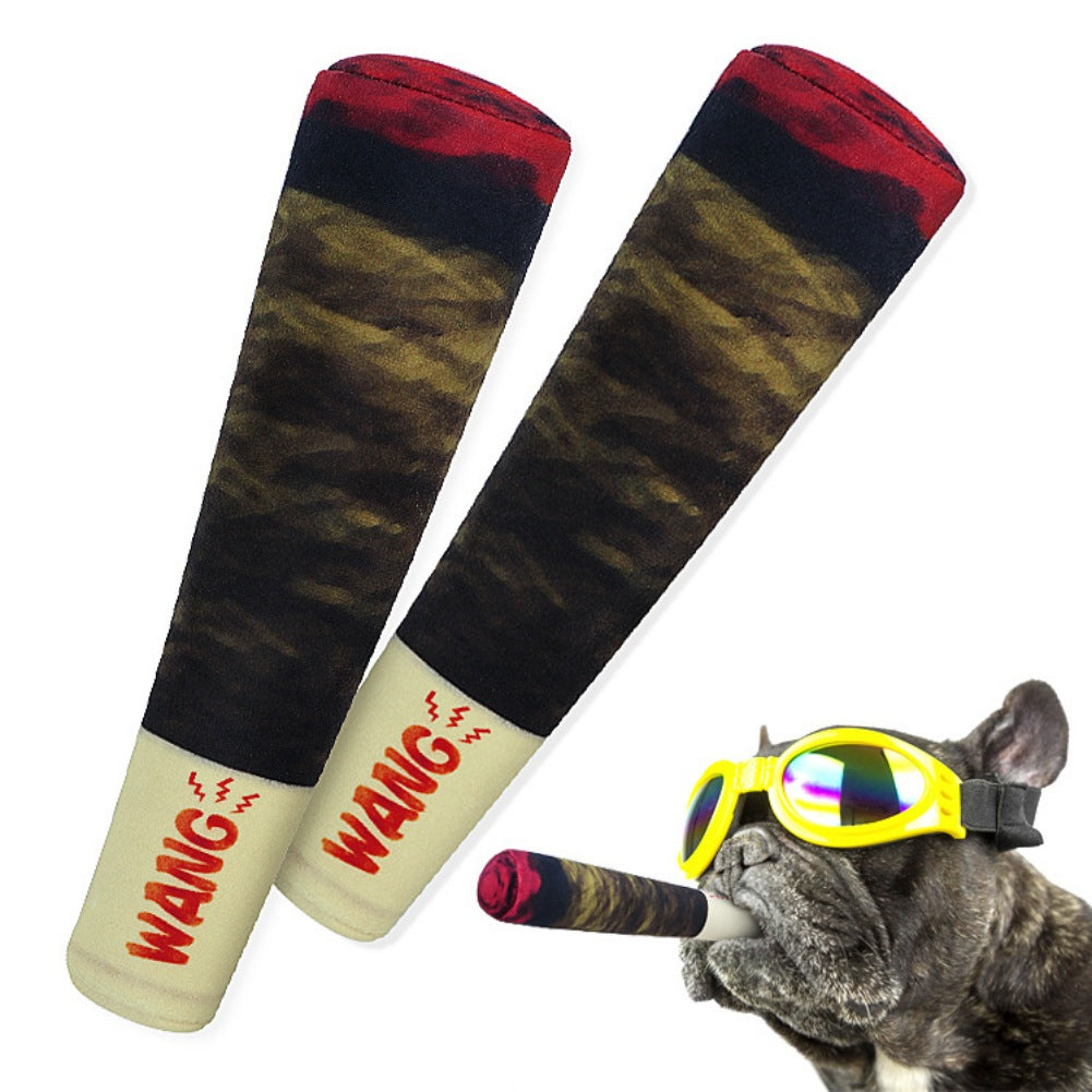 Plush Cigar Squeaky Dog Toy