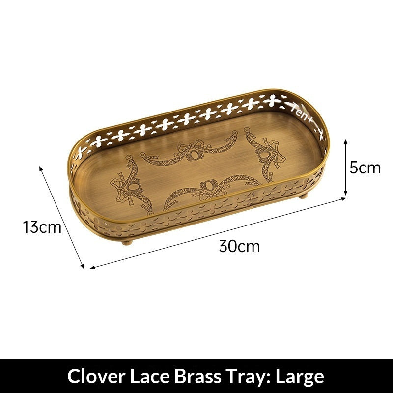 Carved Brass Decorative Tray