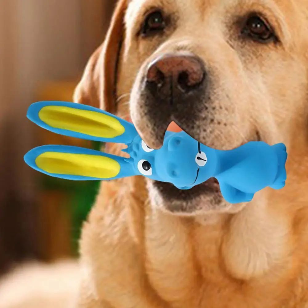 Squeaky Latex Hippo Dog Toy