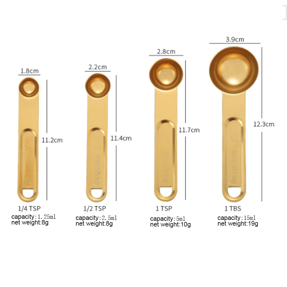Stainless Steel Measuring Cups and Spoons, 8 Pieces