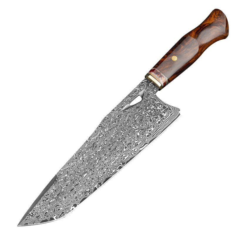 Damascus-Pattern Chef's Knife, 8.6 in Blade