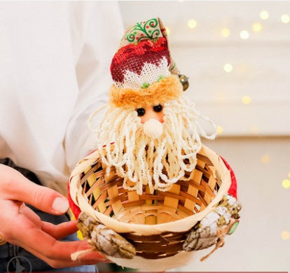 Wooden Christmas Candy Basket Decoration