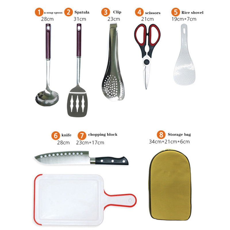 8-Piece Camp Kitchen Utensil Set