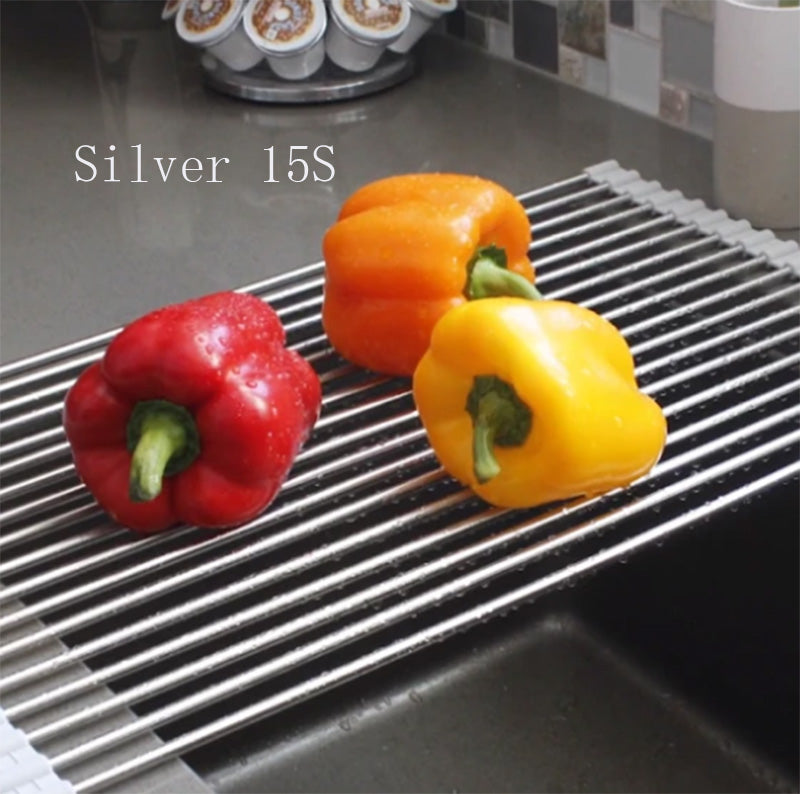 Roll-Up Stainless Steel Over-the-Sink Drying Rack