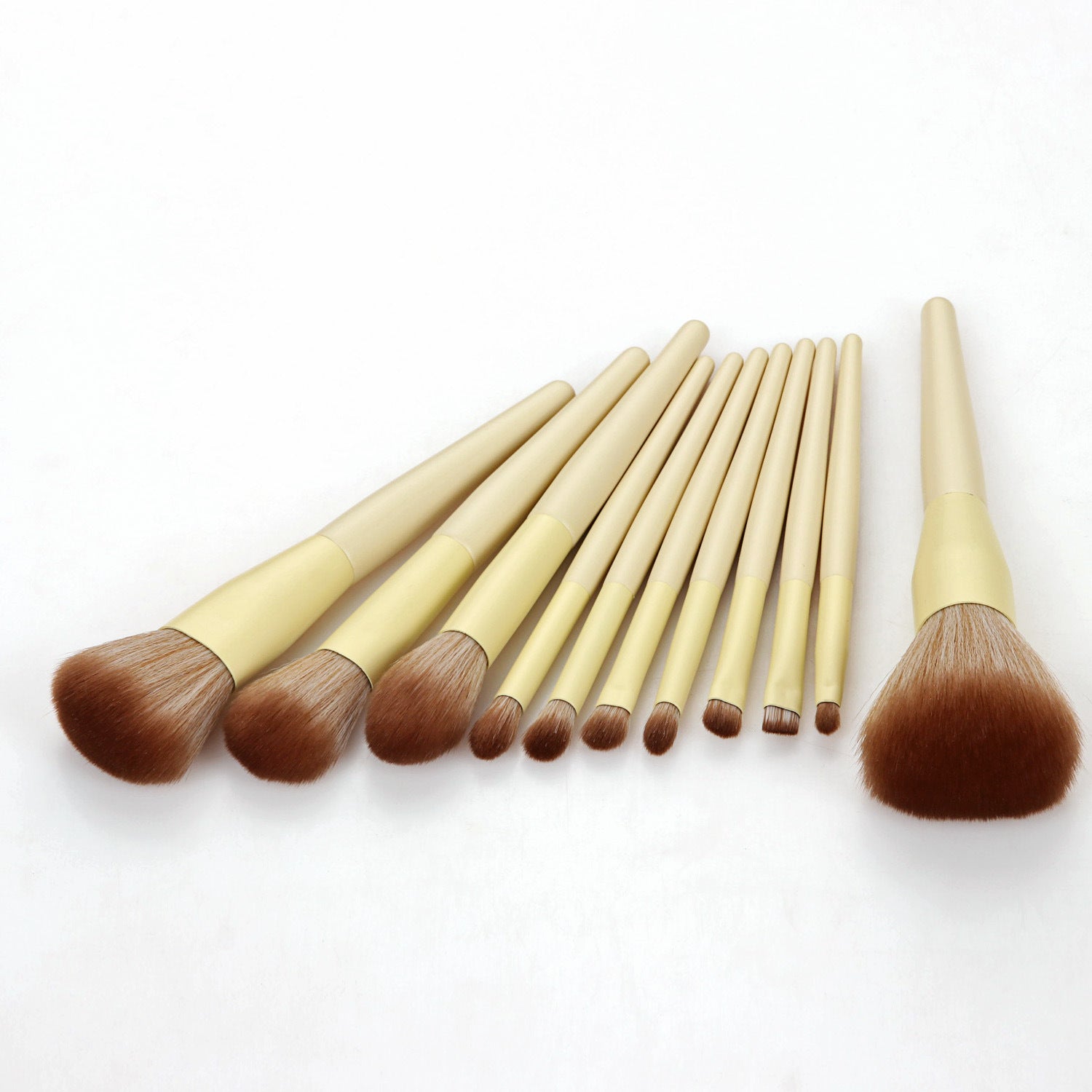 11-Piece Yellow Makeup Brush Set