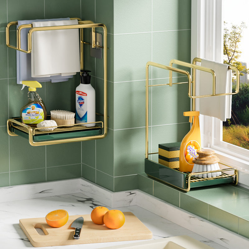 Cast Iron Sponge Holder with Drain Tray