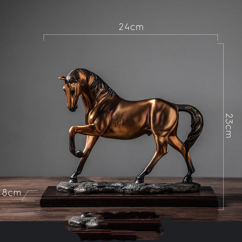 Bronze-Look Resin Horse Figurine
