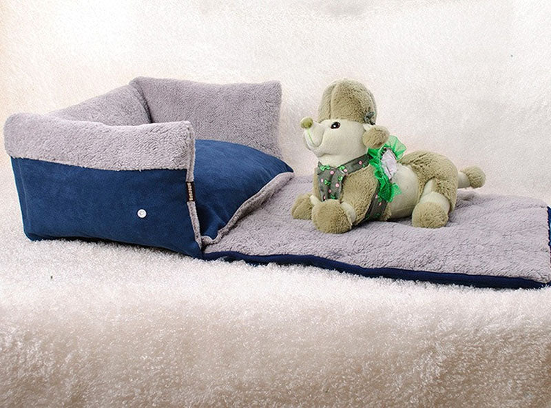 Flip Pet Bed with Removable Blanket