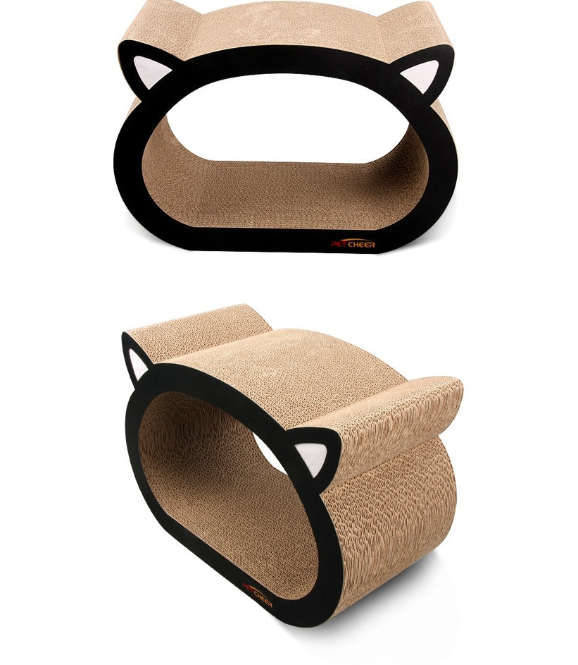 Cat Head Cardboard Scratcher Lounge
