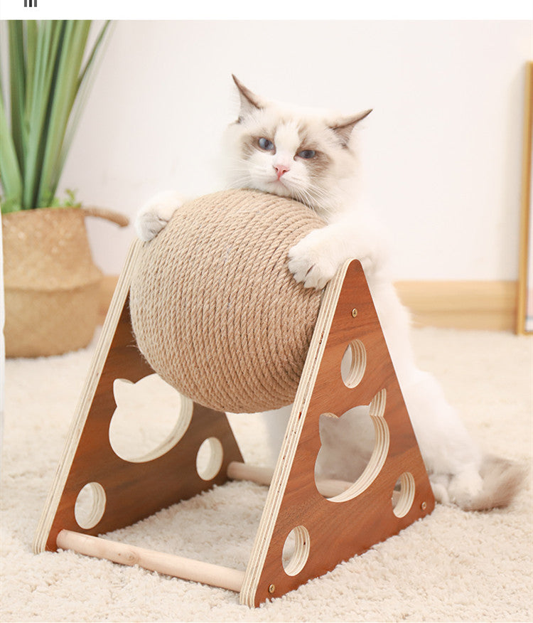 Solid Wood Cat Scratcher Toy