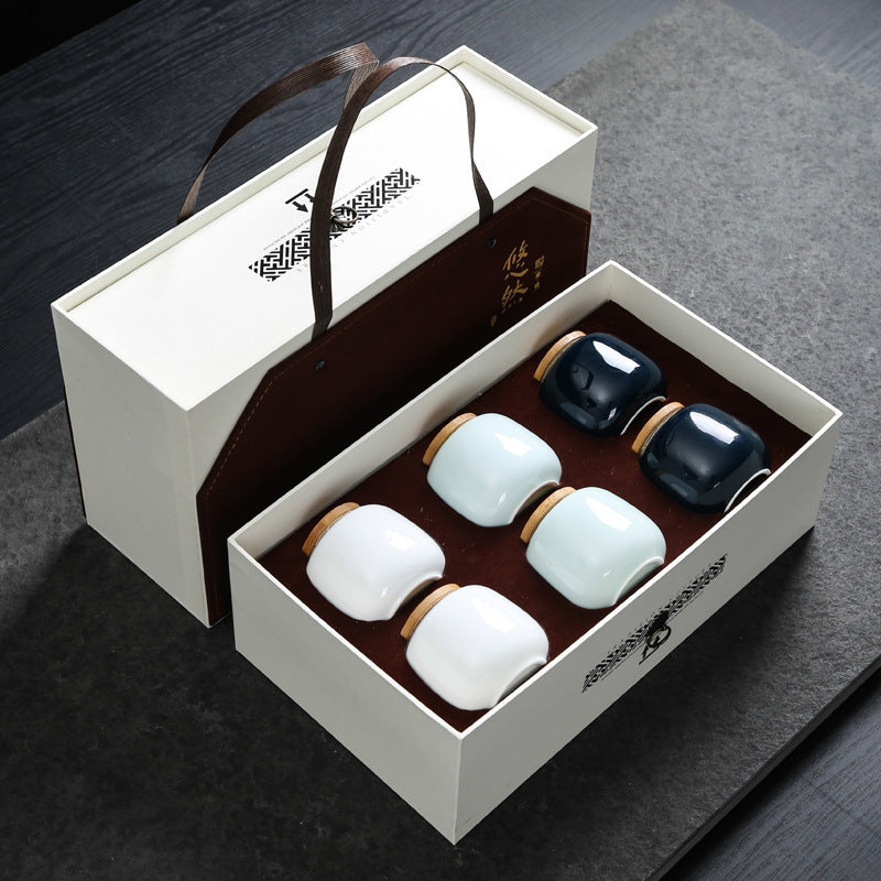 Ceramic Tea Caddy Gift Set