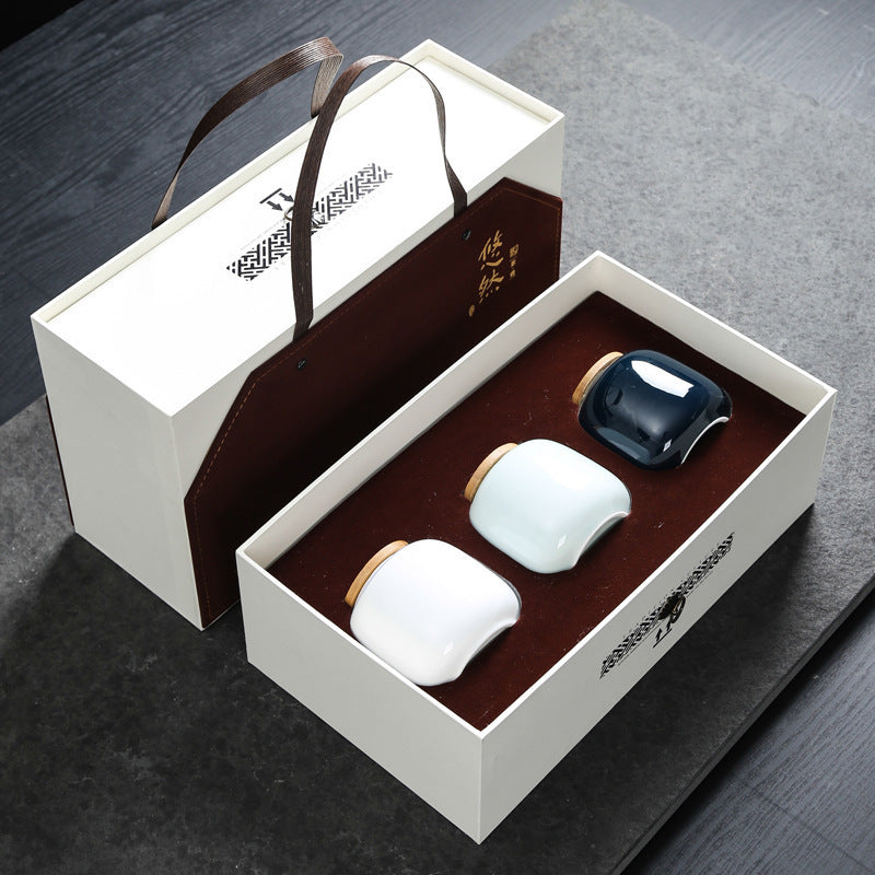 Ceramic Tea Caddy Gift Set