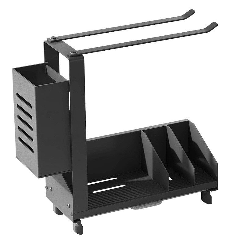 Wall-Mounted Sink Caddy with Towel Bar