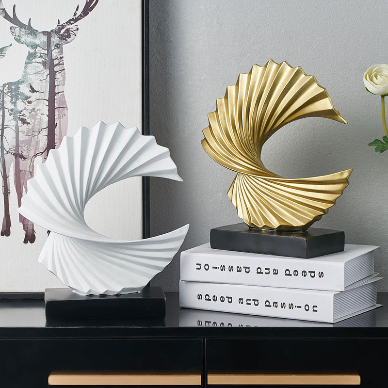 Modern Resin Desk Ornament, Gold or White