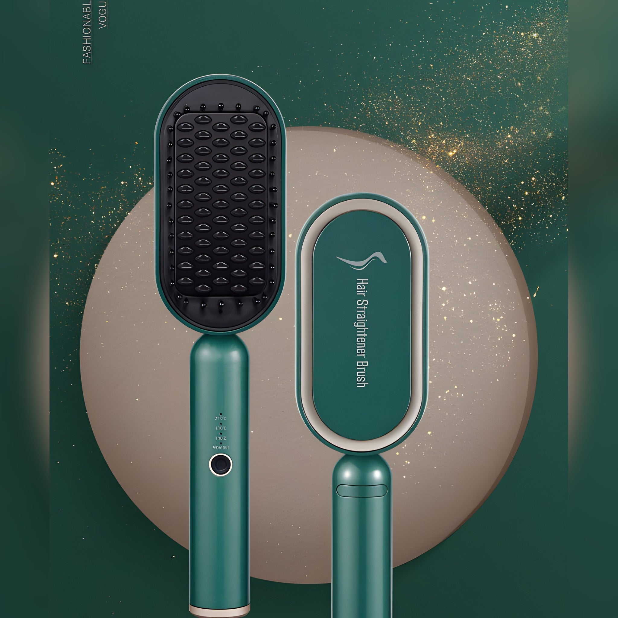 Ceramic Hair Straightener Brush, 3 Heat Settings