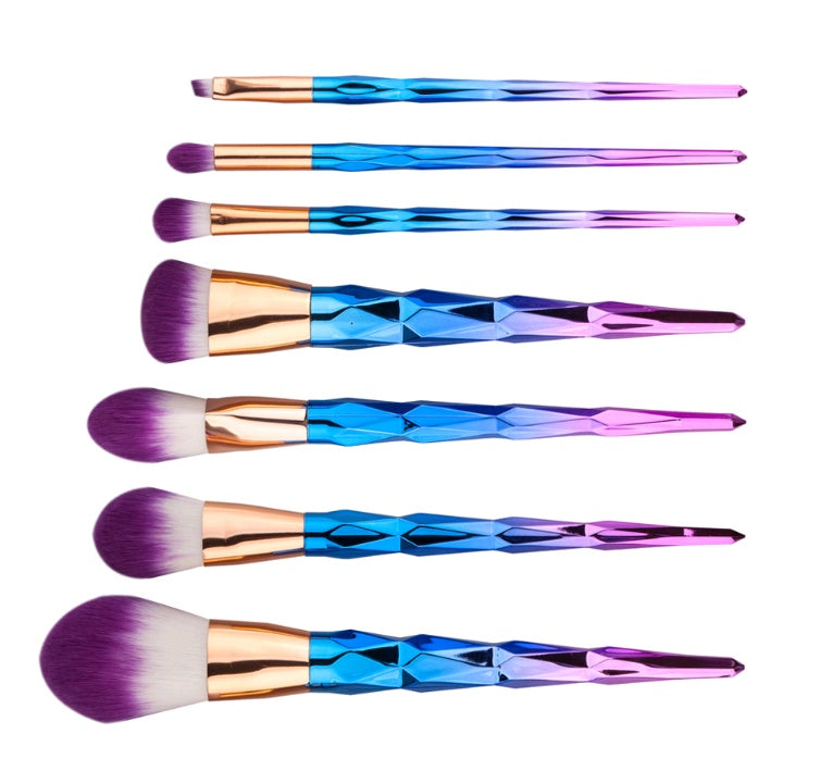 7-Piece Diamond-Handle Makeup Brush Set