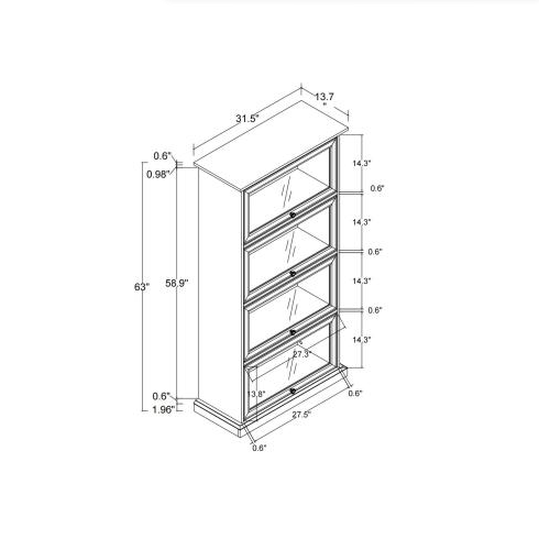 4-Tier Glass Display Cabinet