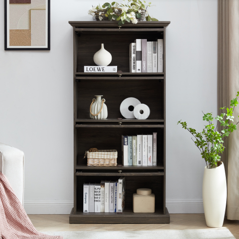 4-Tier Glass Display Cabinet