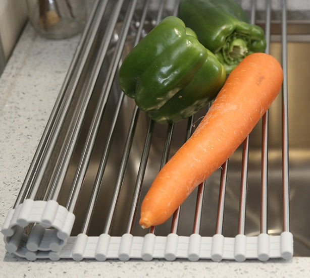 Roll-Up Stainless Steel Over-the-Sink Drying Rack