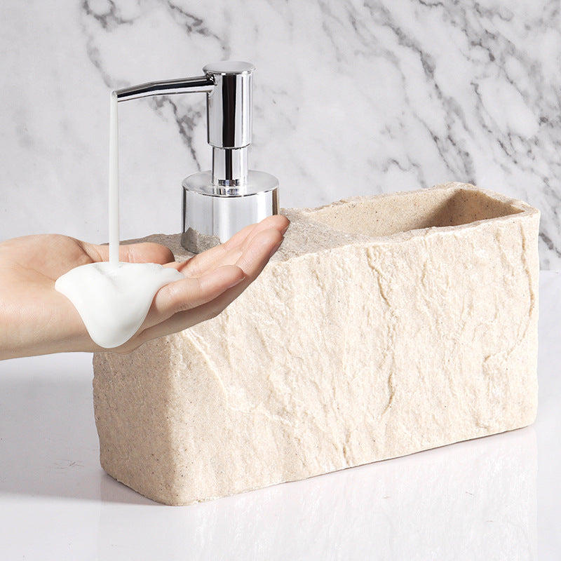 Marble-Look Soap Dispenser and Sponge Holder Set