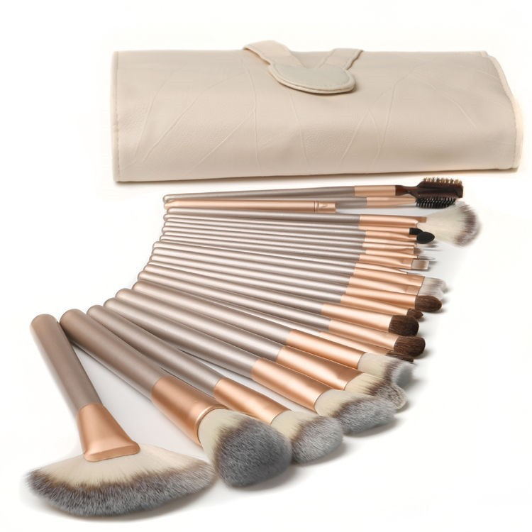 Pink Makeup Brush Set with Clutch Bag