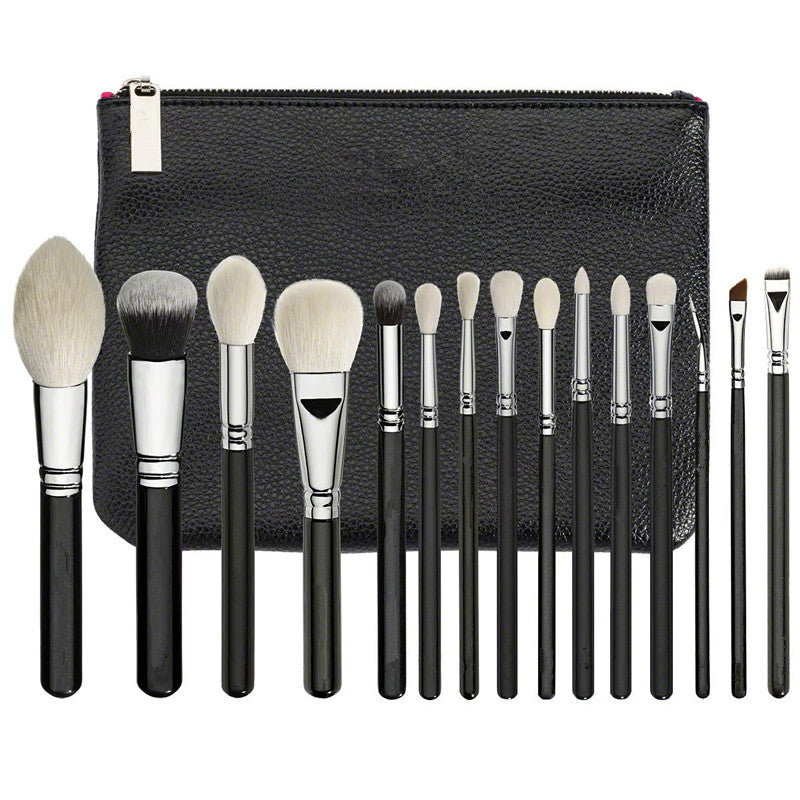15-Piece Black Makeup Brush Set