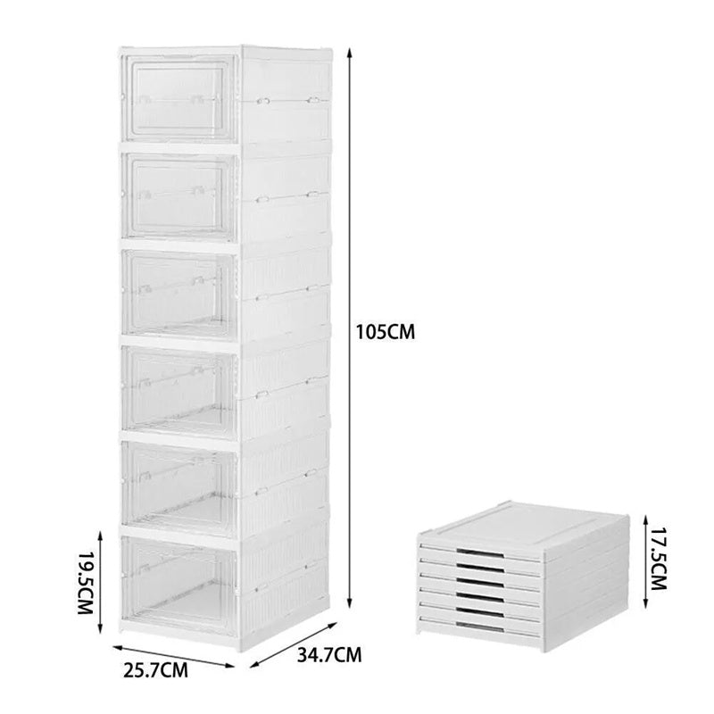 6-Tier Stackable Foldable Shoe Organizer