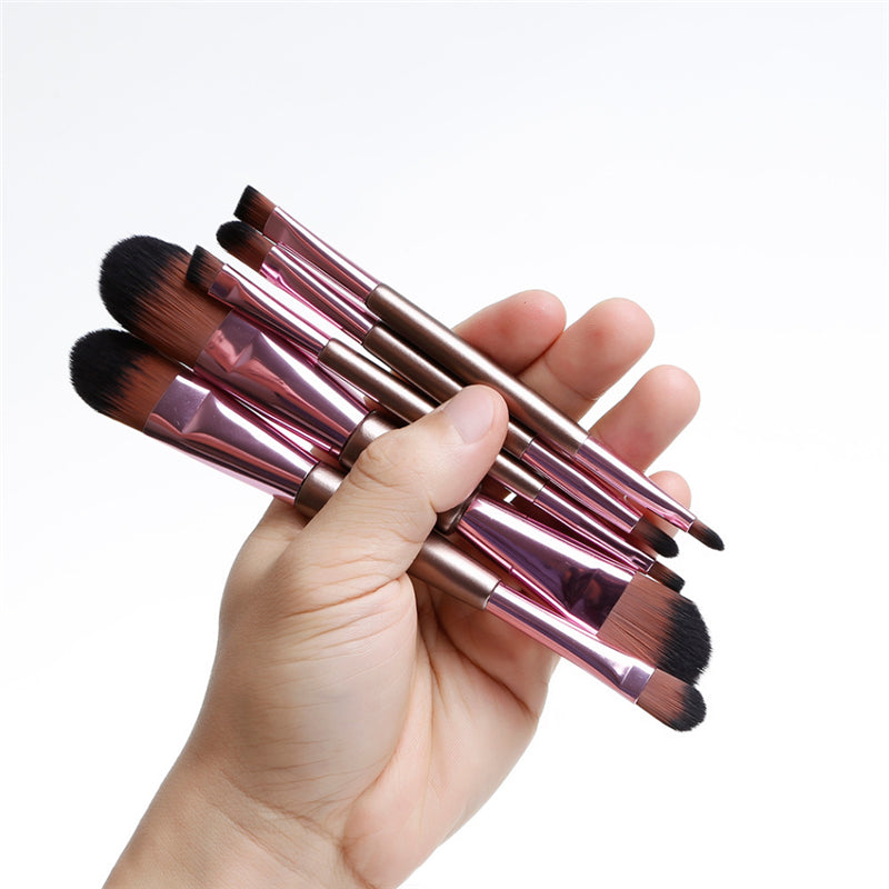 5-Piece Double-Ended Makeup Brushes, Rose Gold