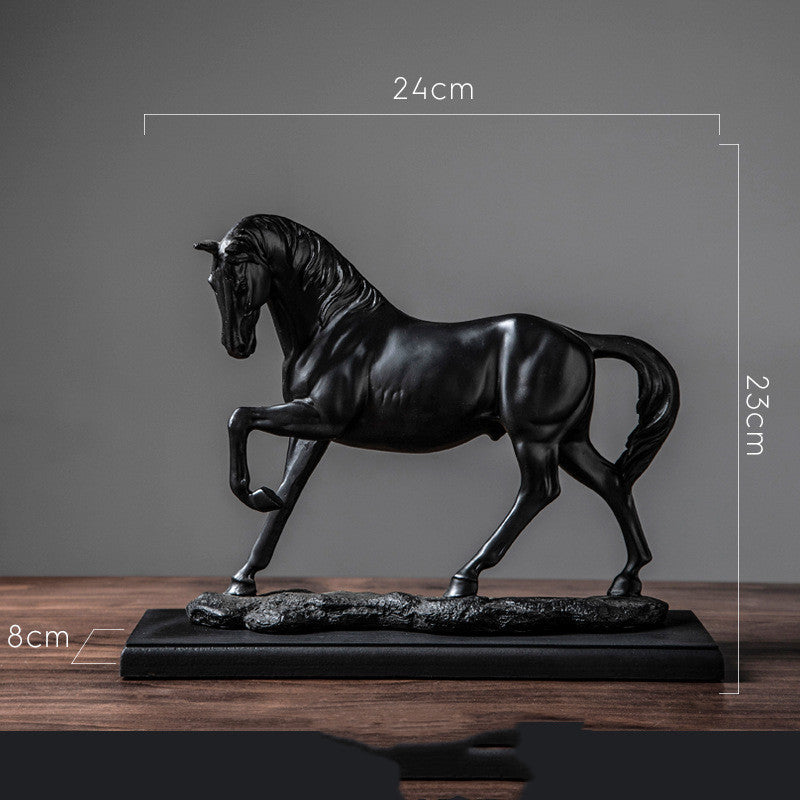 Bronze-Look Resin Horse Figurine