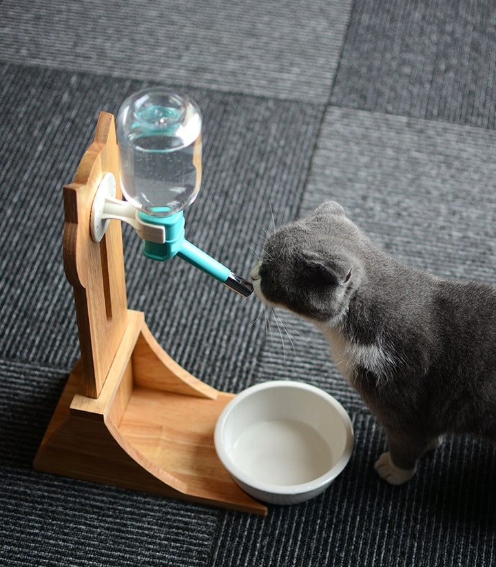 Pet Water Bottle with Wooden Stand
