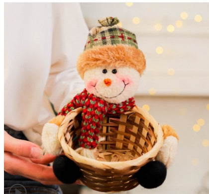 Wooden Christmas Candy Basket Decoration