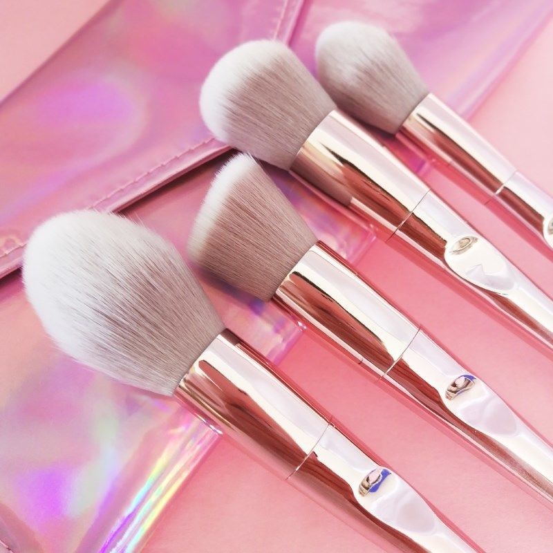 Pink Makeup Brush Set with Clutch Bag