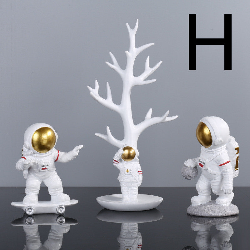 Astronaut Figurine Decor, Gold or Silver