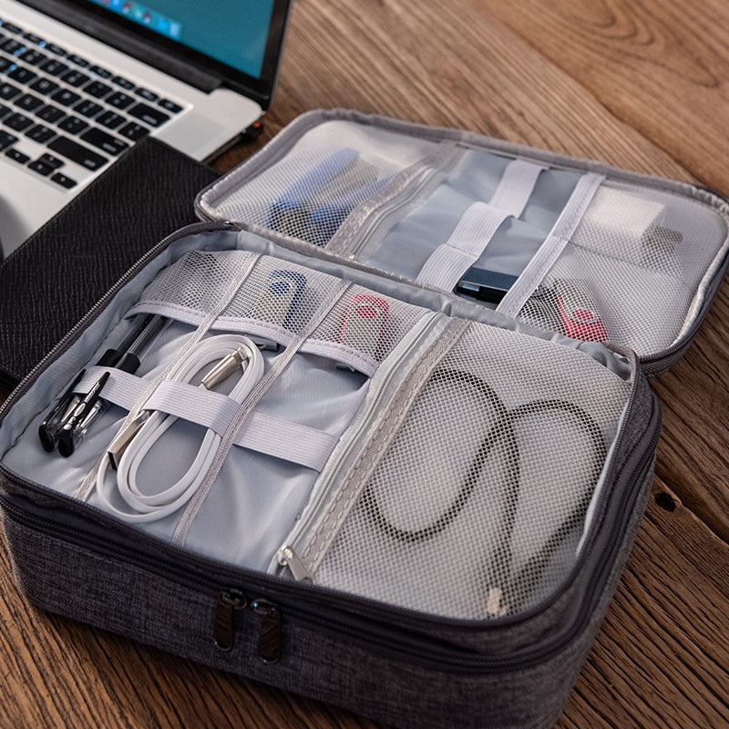 Double-Layer Electronics Organizer Bag