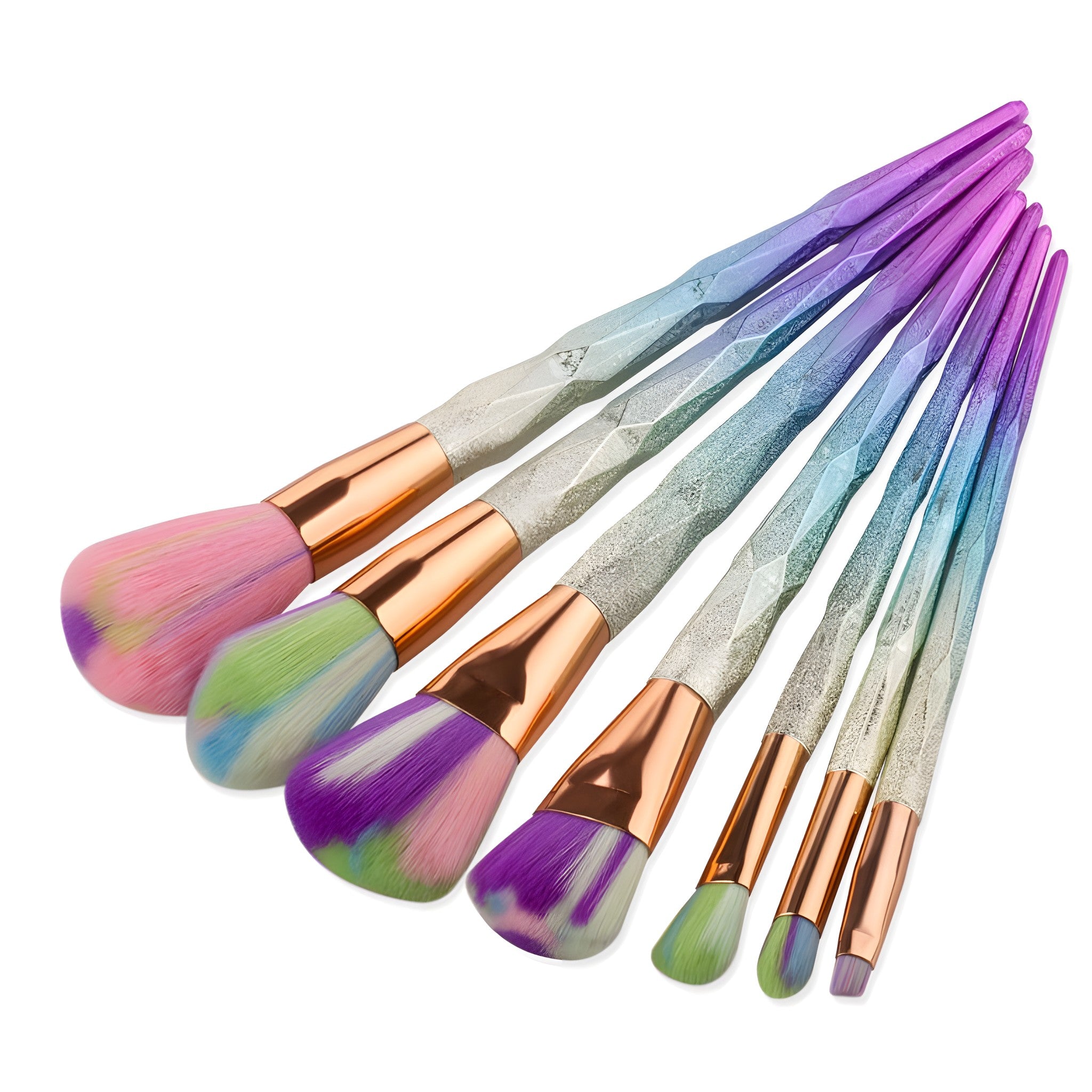 7-Piece Diamond-Handle Makeup Brush Set
