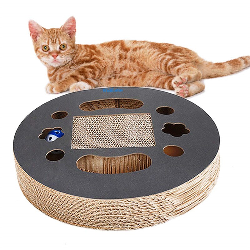 Cardboard Cat Scratcher with Bell Ball