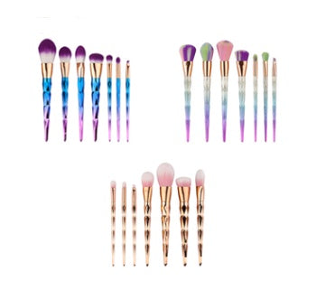 7-Piece Diamond-Handle Makeup Brush Set