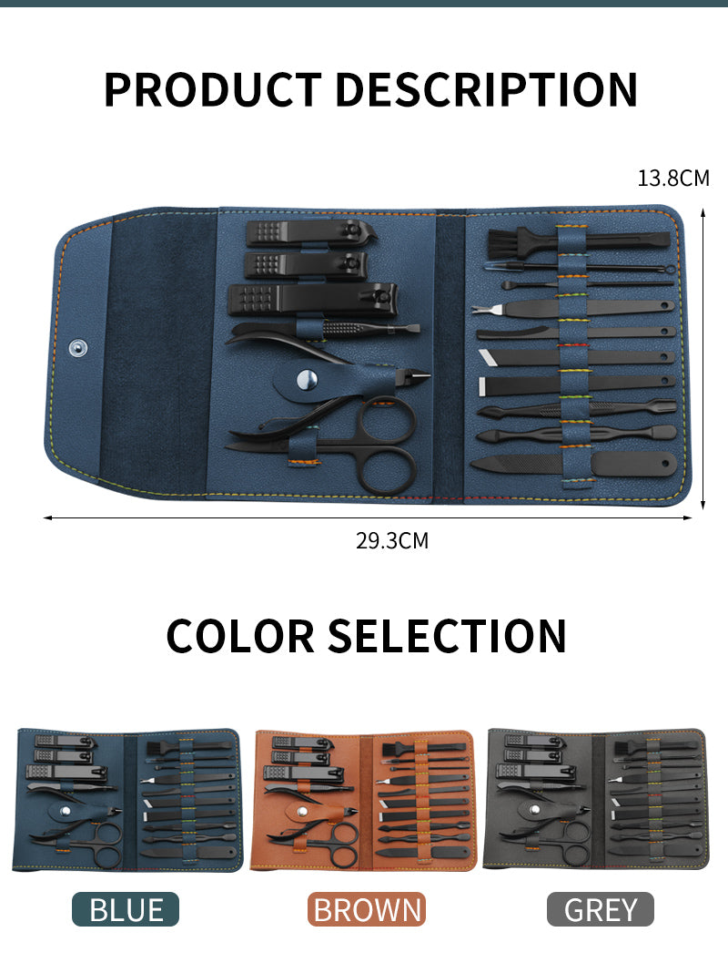 16-Piece Manicure and Pedicure Set with Case