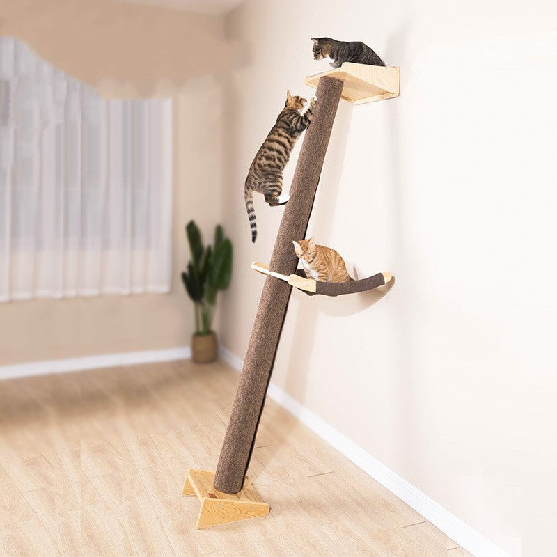 Wall-Mounted Wooden Cat Shelf