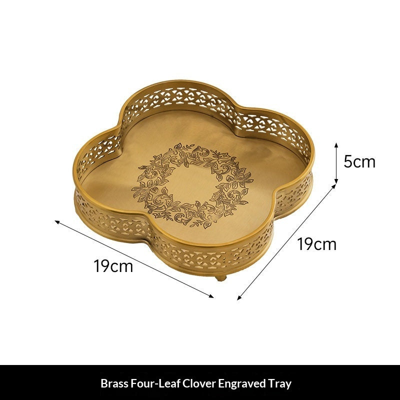 Carved Brass Decorative Tray