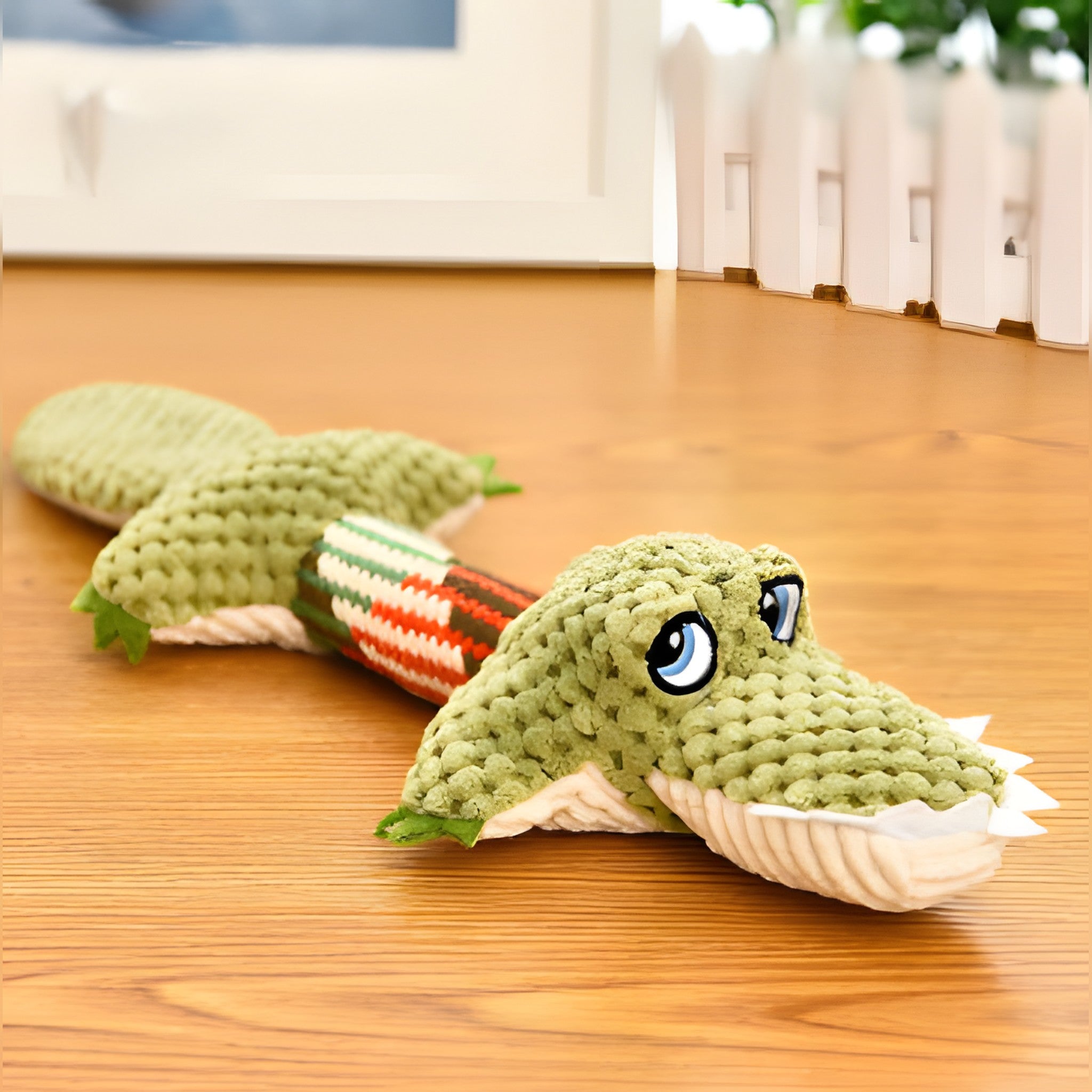Squeaky Plush Crocodile Dog Toy