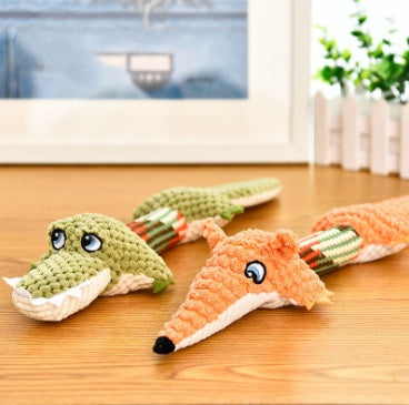 Squeaky Plush Crocodile Dog Toy
