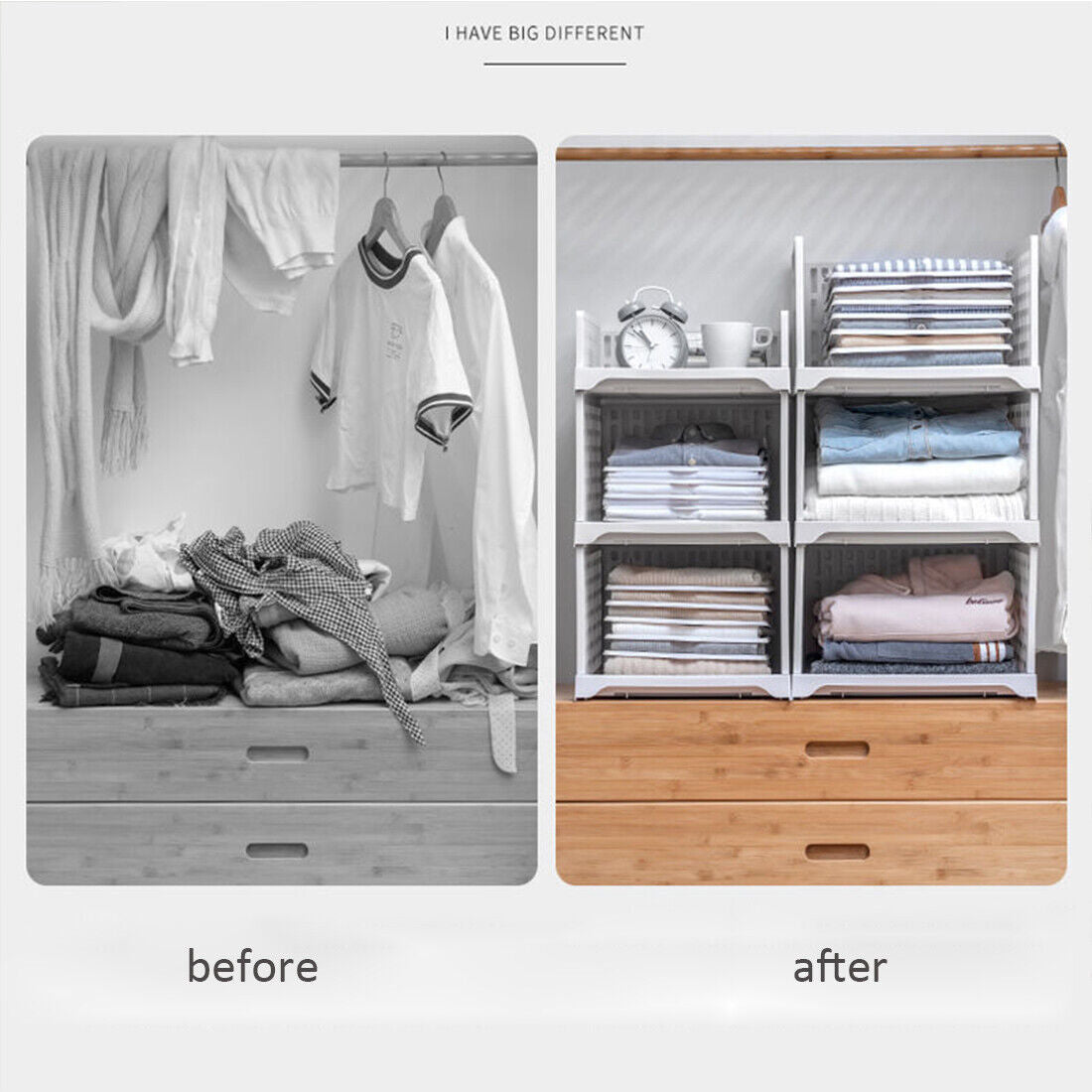 White Stackable Wardrobe Organizers