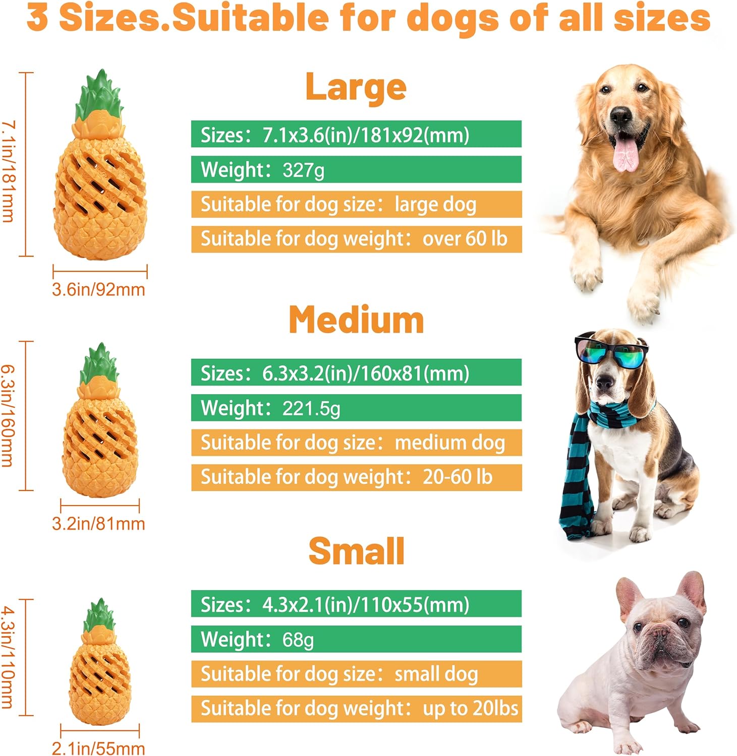Pineapple Rubber Chew Toy for Dogs